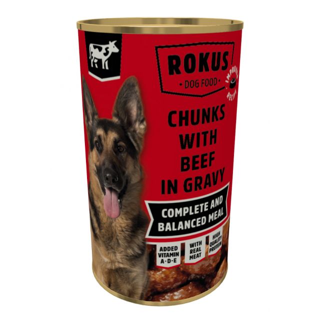 Rokus chunks dog adult beef 1240gr
