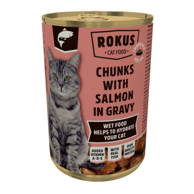 Rokus chunks cat adult salmon 415gr