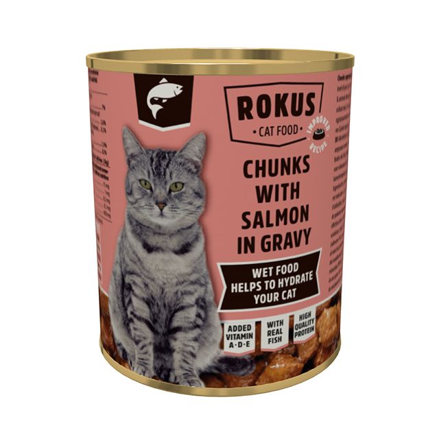Rokus chunks cat adult salmon 810gr