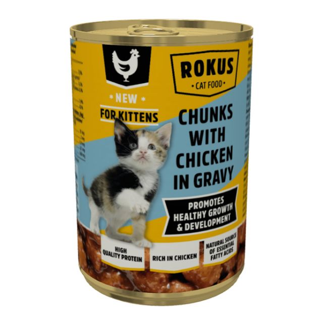 Rokus chunks cat kittens chicken -415gr
