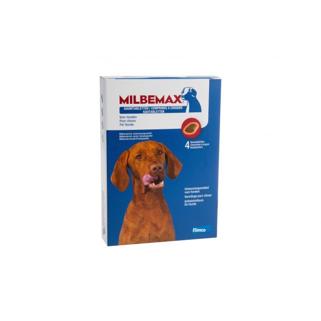 Milbemax Kauwtabletten Honden (5-25 kg) - 4 stuks