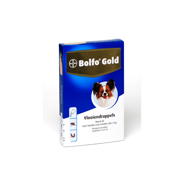 Bolfo Gold Hond 40 vlooiendruppels to 4 kg 2 Pipetten