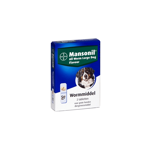 Mansonil All Worm Large Dog Tasty Bone - 2 Tabletten