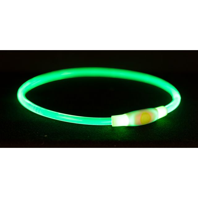 Trixie Flash lichtgevende Halsband Small /medium Groen- 40 cm /8 mm