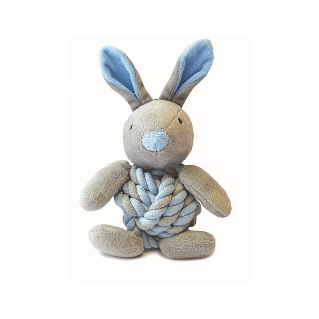 little rascals knottie bunny touwbal konijn blauw 20X15X8 CM