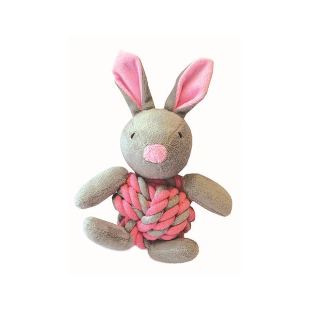 little rascals knottie bunny touwbal konijn roze 20X15X8 CM
