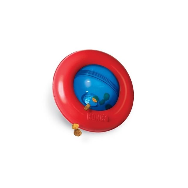 KONG Gyro Voerbal Rood / Blauw Small -12,5x12,5x7,5 cm