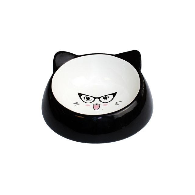 Happy Pet Voerbak Kat Specs Zwart -15x15x7 cm