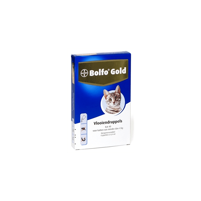 Bolfo Gold Kat 40 tot 4 kg Vlooiendruppels - 4 Pipetten