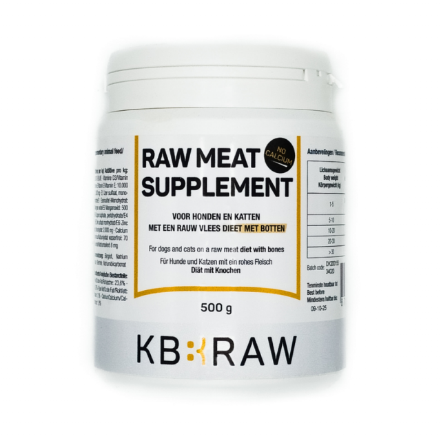 KB Extra Raw Meat Supplement (Zonder Calcium)-500 gr 