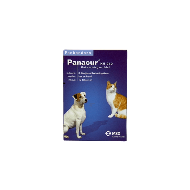 Panacure Hond & Kat Wormtablet 250 Mg - 10 Tabletten