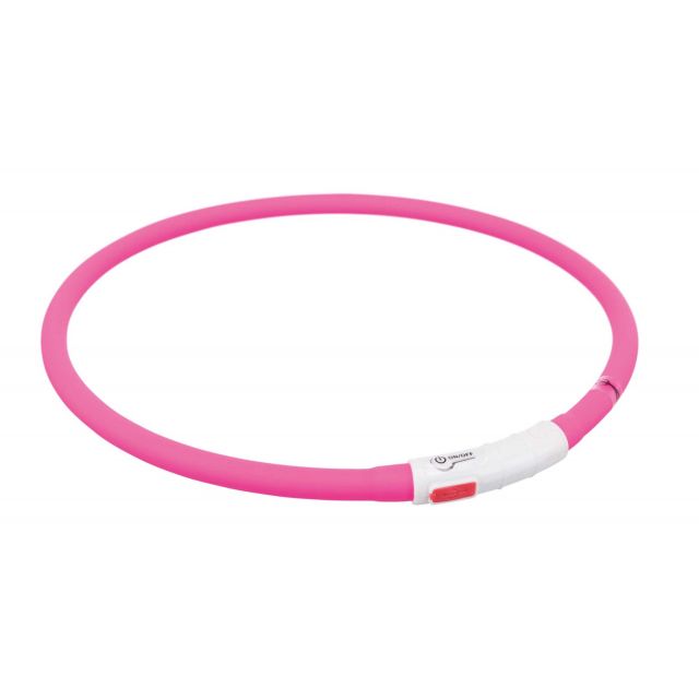 Trixie Flash Lichtring USB, Silicone XS-XL 70 cm / 10 cm  Pink