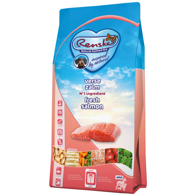 Renske Super Premium Adult Zalm Graanvrij - 12 kg    + GRATIS Renske Vleesstrips 