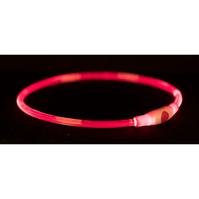 Trixie Flash lichtgevende Halsband Small /medium Rood- 40 cm /8 mm