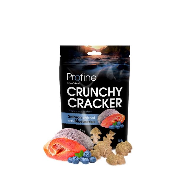 Profine Crunchy Cracker Zalm Verrijkt Met Bosbessen -150 gram
