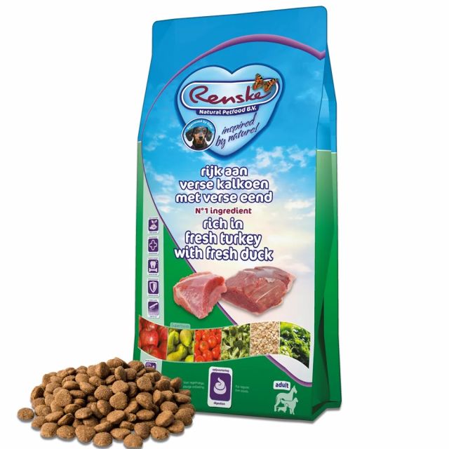 Renske Super Premium Droog Hond Adult Kalkoen & Eend- 2 kg  Op=OP