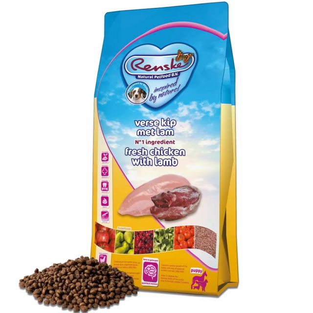 Renske Super Premium Droog Puppy Kip & Lam- 12 kg 