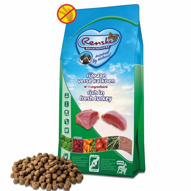 Renske Super Premium Droog Hond Senior Kalkoen Graanvrij -2 kg OP=OP