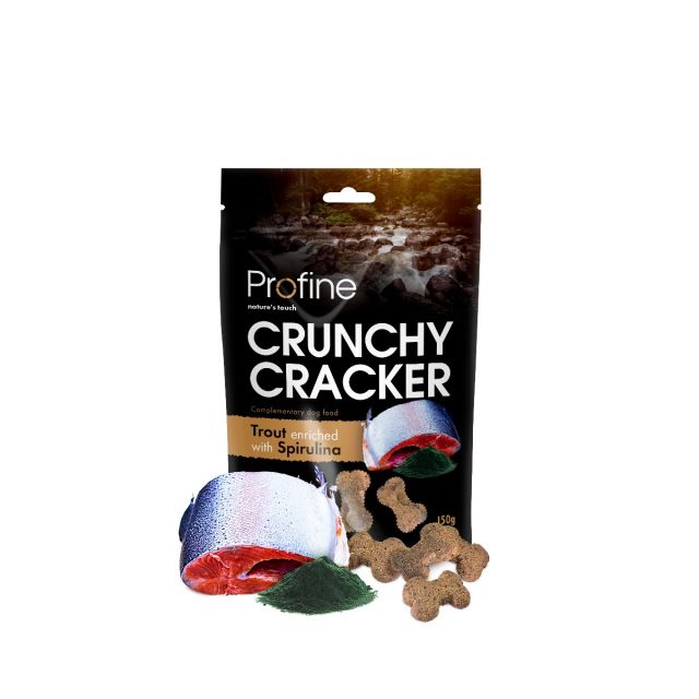 Profine Crunchy Cracker Forel verrijkt met  Spirulina -150 gram