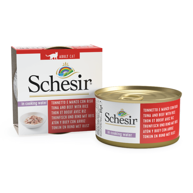 Schesir Cat Tonijn Rund Rijst Kookvocht -85 gram