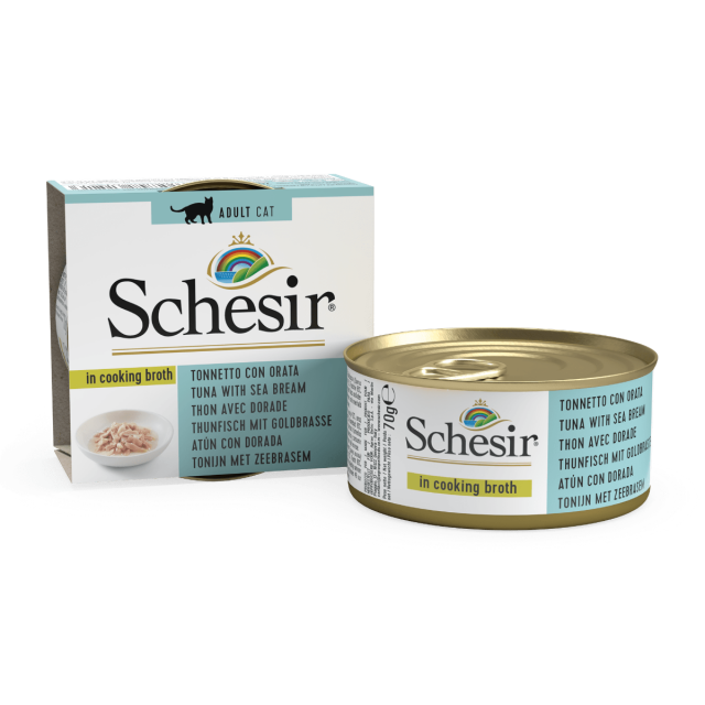 Schesir Cat Broth Tuna & Sea Bream - 70 Gr