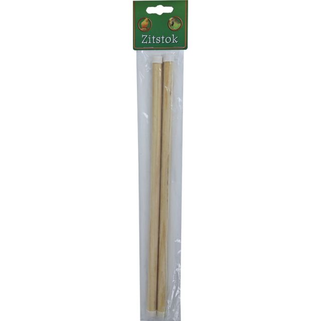 Zitstok Hout Met Dop 12mm / 35 cm -2 stuks