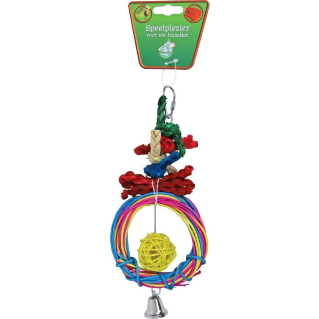 Boon Vogelspeelgoed Ring Raffia Met bel -26 cm 