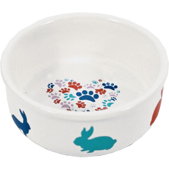 Boon Eetbak Steen Konijn Wit/Pastel -11 cm 