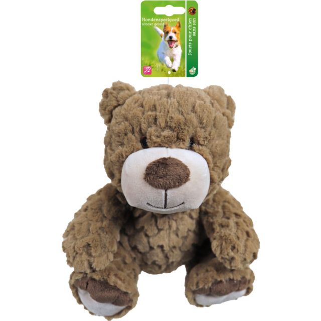Boon hondenspeelgoed pluche beer bruin, 22 cm zonder geluid