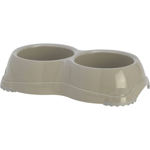 Moderna Hondeneetbak Plastic Smarty 2 Dubbel Warm Grijs 2x645 ml