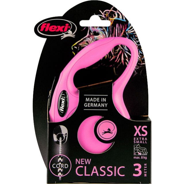 Flexi Rollijn Classic Cord Roze XS - 3 meter