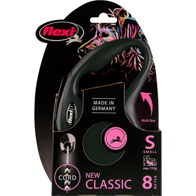 Flexi Rollijn CLASSIC Cord Small Zwart -8 meter