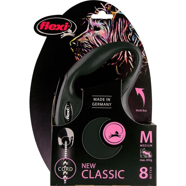 Flexi Rollijn CLASSIC Cord Medium Zwart -8 meter