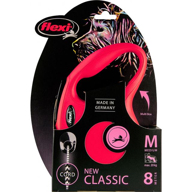 Flexi Rollijn CLASSIC Cord Medium Rood -8 meter