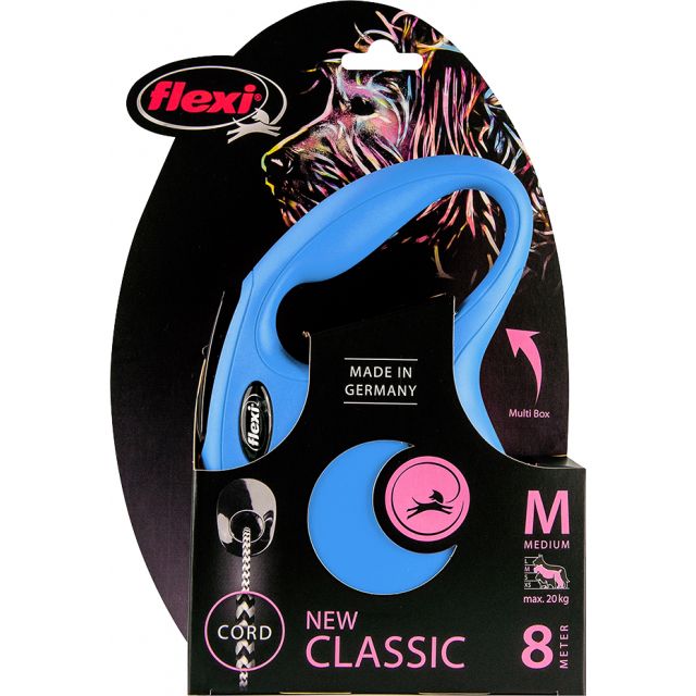 Flexi Rollijn Classic Cord Blauw M - 8 meter