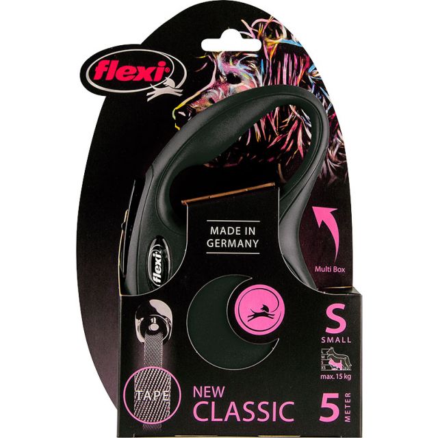 Flexi Rollijn CLASSIC Tape Zwart Small- 5 meter