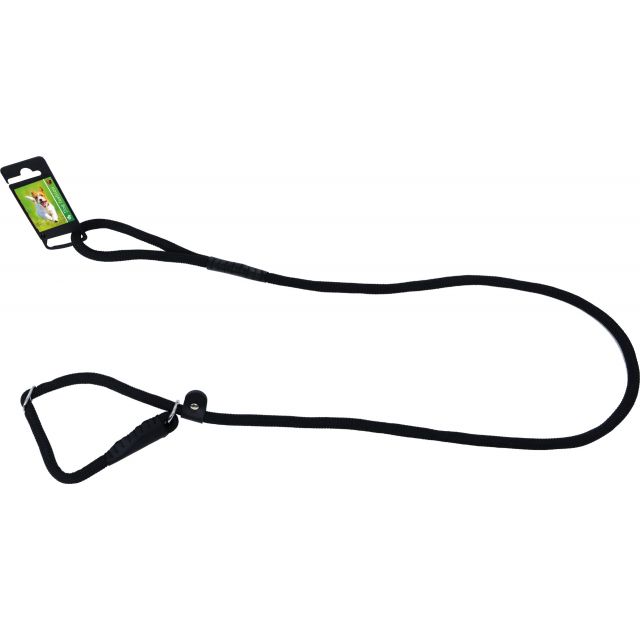 Boon Retrieverlijn met dubbele stop nylon rond luxe 1.0 cm x 150 cm, zwart