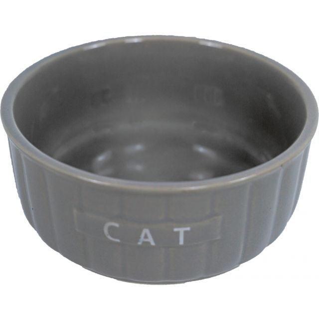 Boon Eetbak Steen Kat Ribbel Taupe -12 cm, 