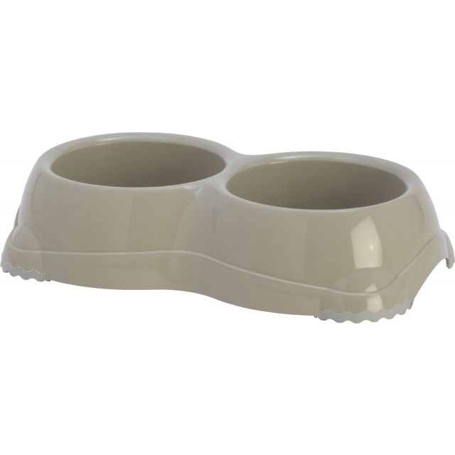 Moderna Eetbak Plastic Hond Smarty 1 Dubbel warm Grijs 2x-330 ml