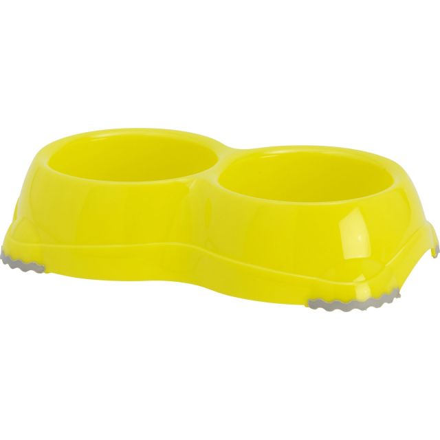 Moderna Eetbak Plastic Hond Smarty 1 Dubbel Geel -2x330 ml