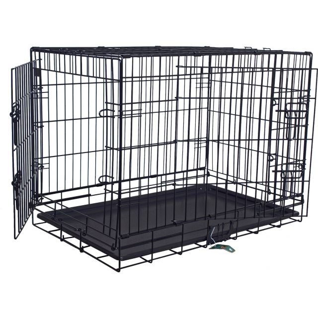 Boon Draadkooi 2-Deurs Premium Zwart Met Plastic Lade, 91x55x65 cm.