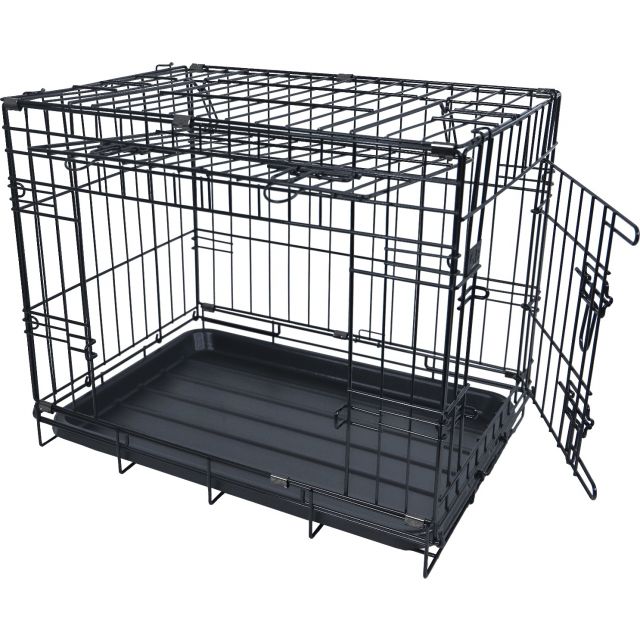 Boon Draadkooi Met Deur En Schuifdeur Zwart, 62x44x50 cm.