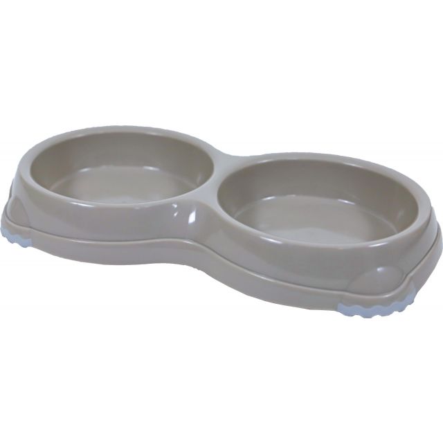 Moderna Katteneetbak Dubbel Smarty 1 Plastic  Warm Grijs