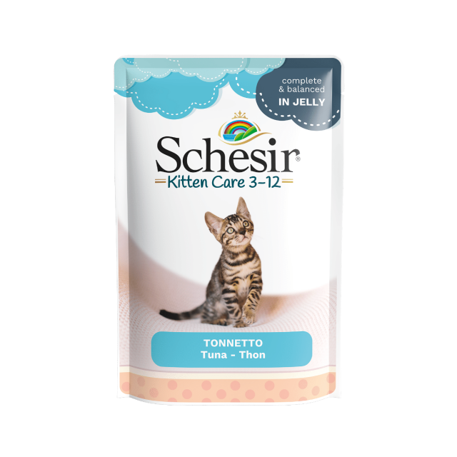 Schesir Kitten 3-12 mnd Pouche Tonijn Gelei -6x85 gram