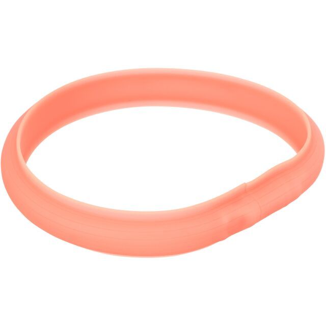 Trixie Flash Lichtband USB Silicone Extra Breed L-XL  70cm / 30 mm Koraal