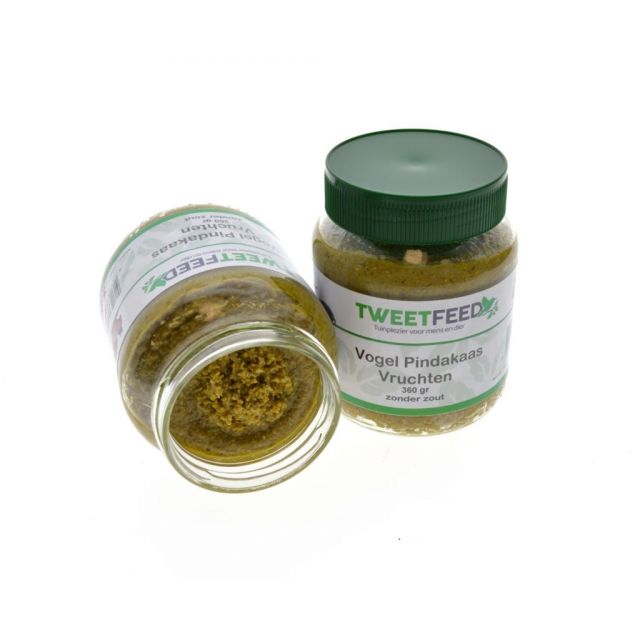 Tweetfeed Vogelpindakaas + Vruchten Glazen Pot  -360 gram #  OP=OP