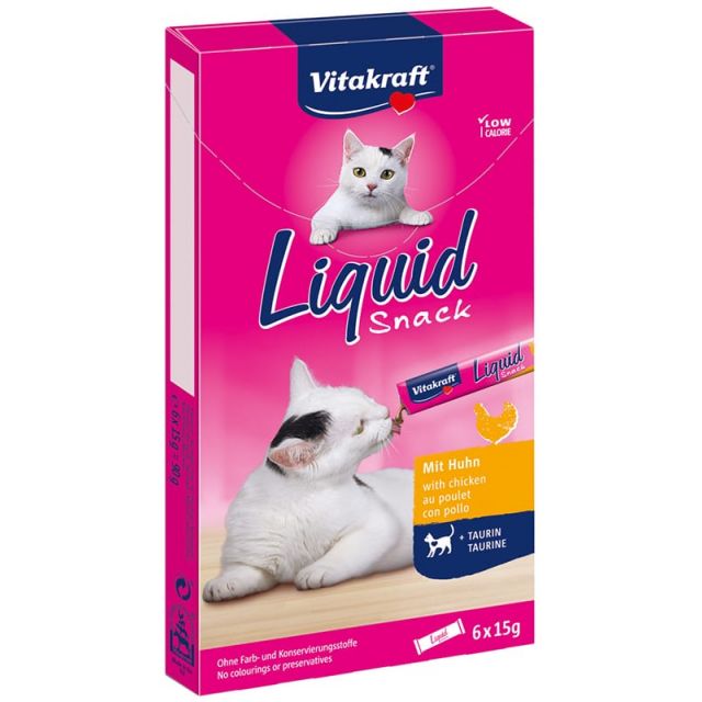 Vitakraft Cat Liquid Snack Kip & Taurine - 6 x 15 gr