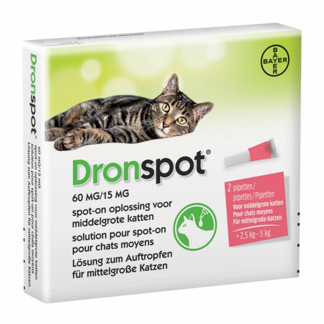 Dronspot 60 Middelgrote Kat  2.5 - 5 kg -2 pipetten