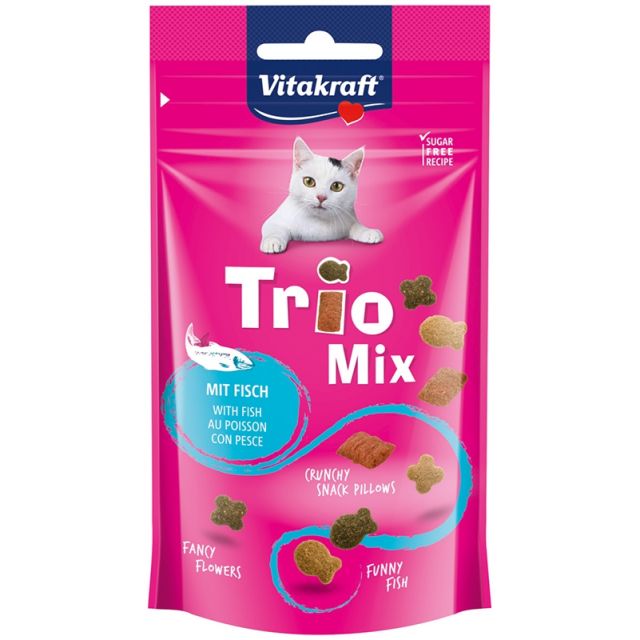 Vitakraft Cripsy Chrunch Trio Mix Vis - 60 gr