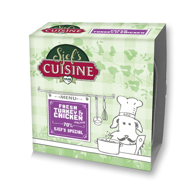 Yamipets Sjef's Cuisine Dog pate' Kip/Kalkoen  -300 gram
